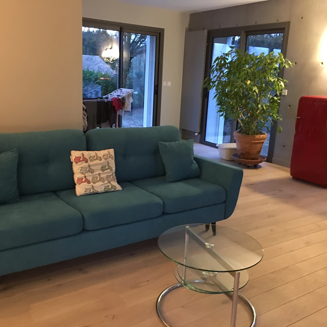 Salon canapé bleu